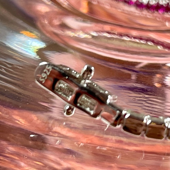 1.5CT GENUINE RUBY Silver Tennis Bracelet. 7" - Picture 7 of 9